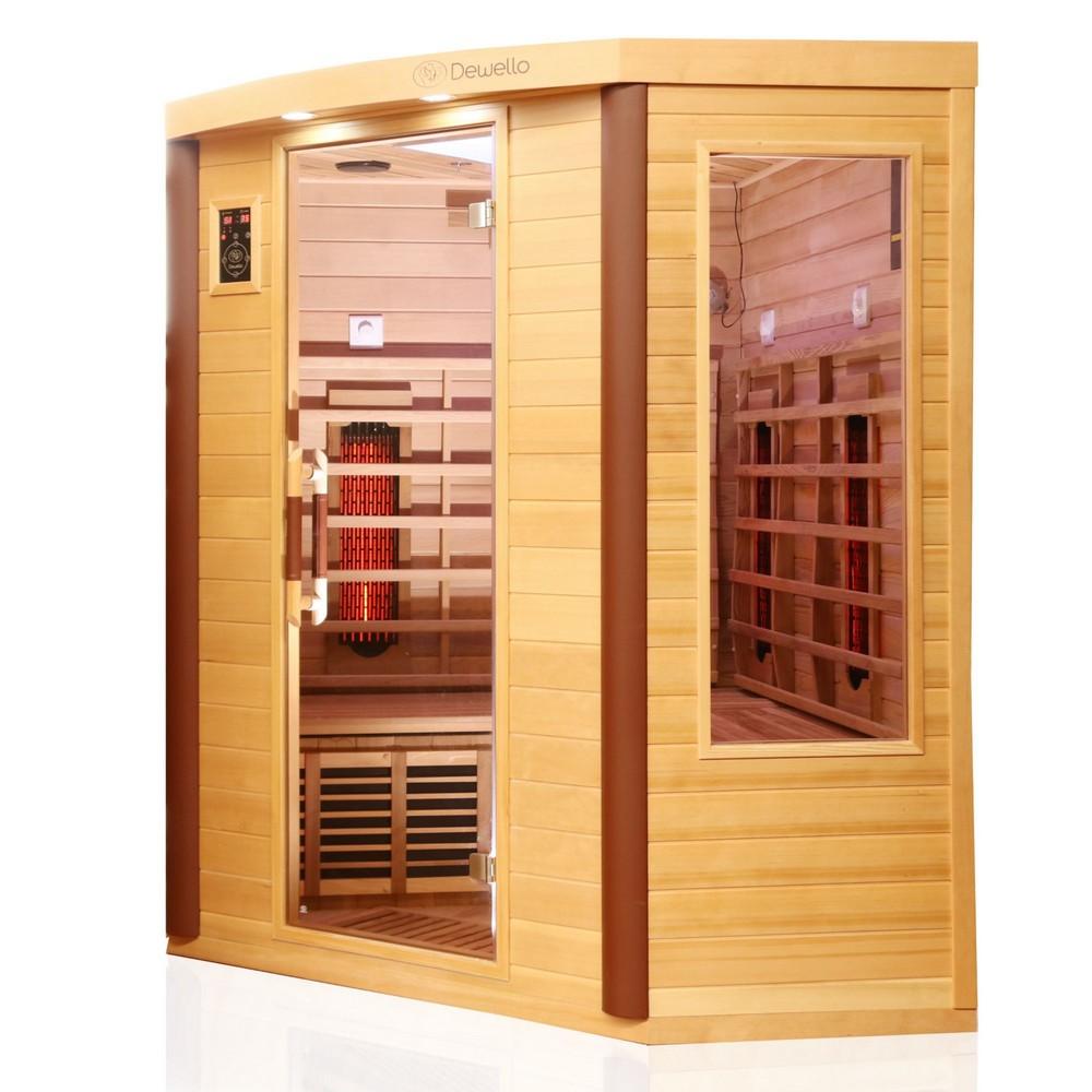 Dewello Infrarotkabine Infrarotsauna TORONTO 152cm x 152cm x 190cm Vollspektrum
