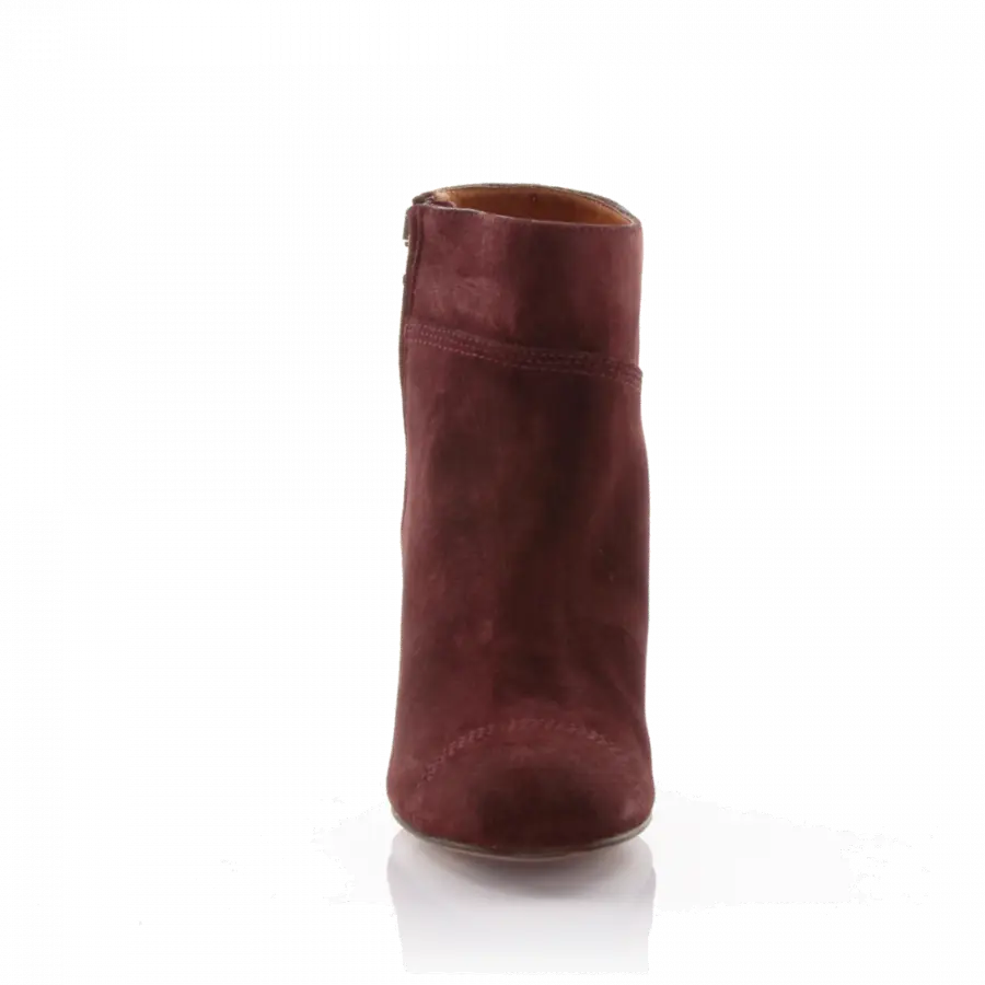 Lanvin - Keilstiefeletten Veloursleder bordeaux - rot