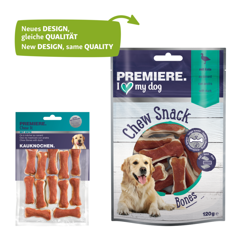 PREMIERE Snacks PREMIERE Kauknochen mit Ente 12 Stück, 120 g