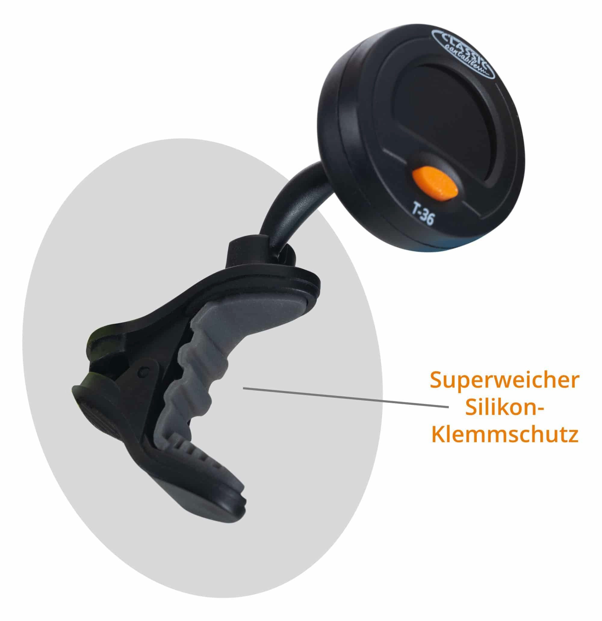 Classic Cantabile Stimmgerät T-36 Mini-Multi-Color Clip Tuner, (inkl. Knopfbatterie, 2-tlg), mit 5 Stimmmodi - geeignet für Gitarre, Bass, Ukulele & Violine