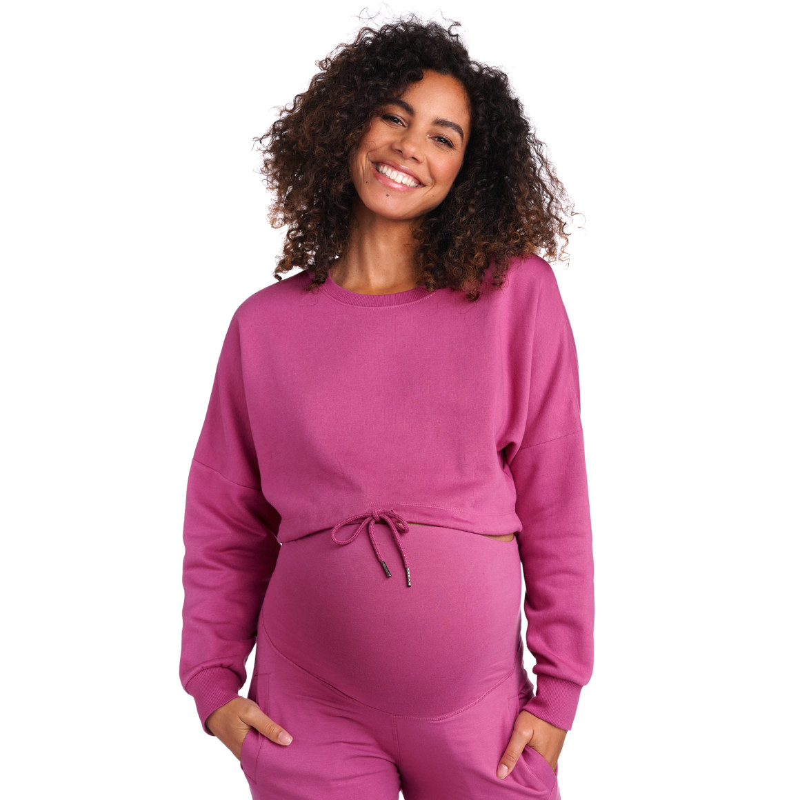 Damen Umstands-Sweatshirt im Boxy-Style