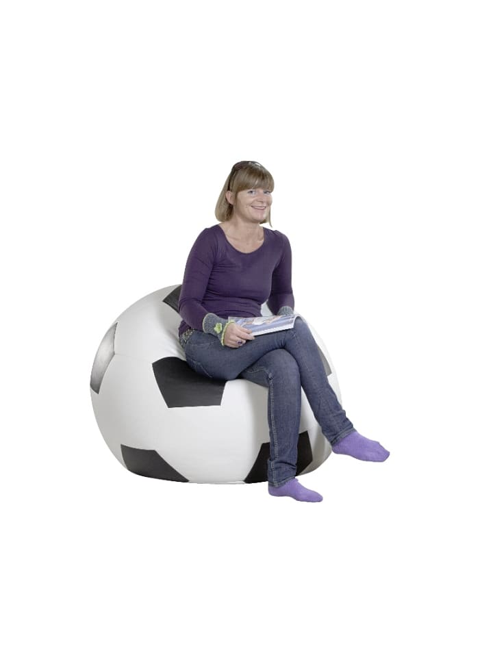 Linke Licardo Sitzkissen Sitzsack für kleine und große Fußballfans in weiß/schwarz günstig kaufen onesize