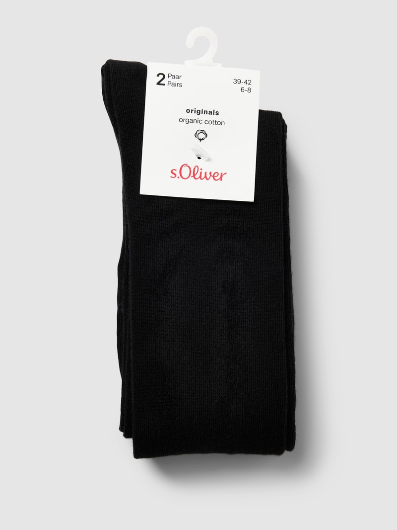Socken mit hohem Schaft im 2er-Pack in schwarz