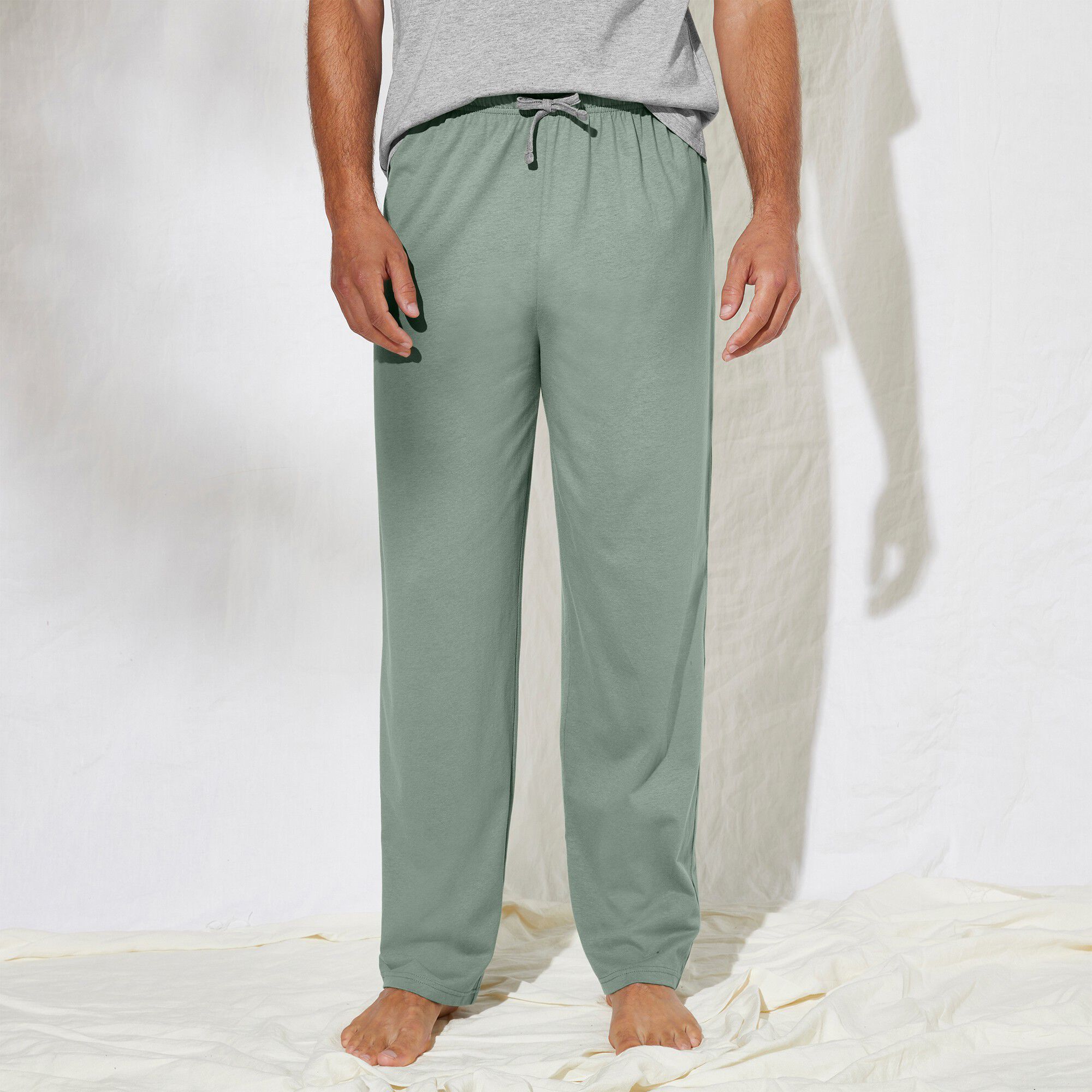 Pantalon pyjama uni vert