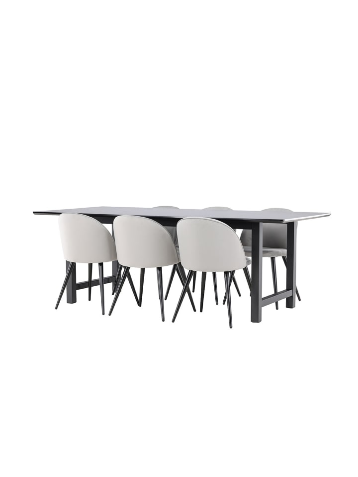 ebuy24 Essgruppe Oslo (7-teilig) Grau 220 x 100 cm günstig kaufen onesize