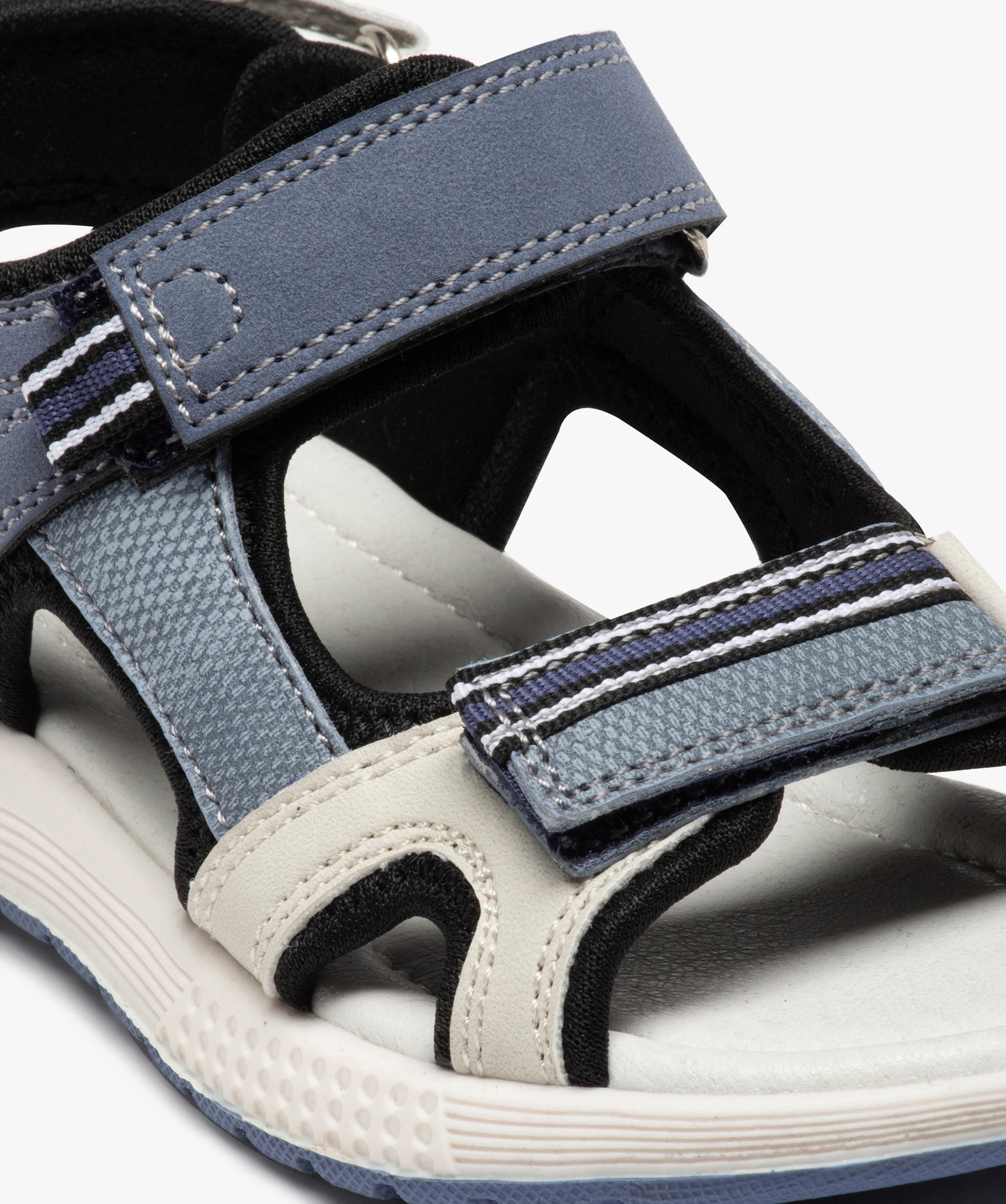 Sandales sport Garçon bicolores à brides scratch bleu | GEMO