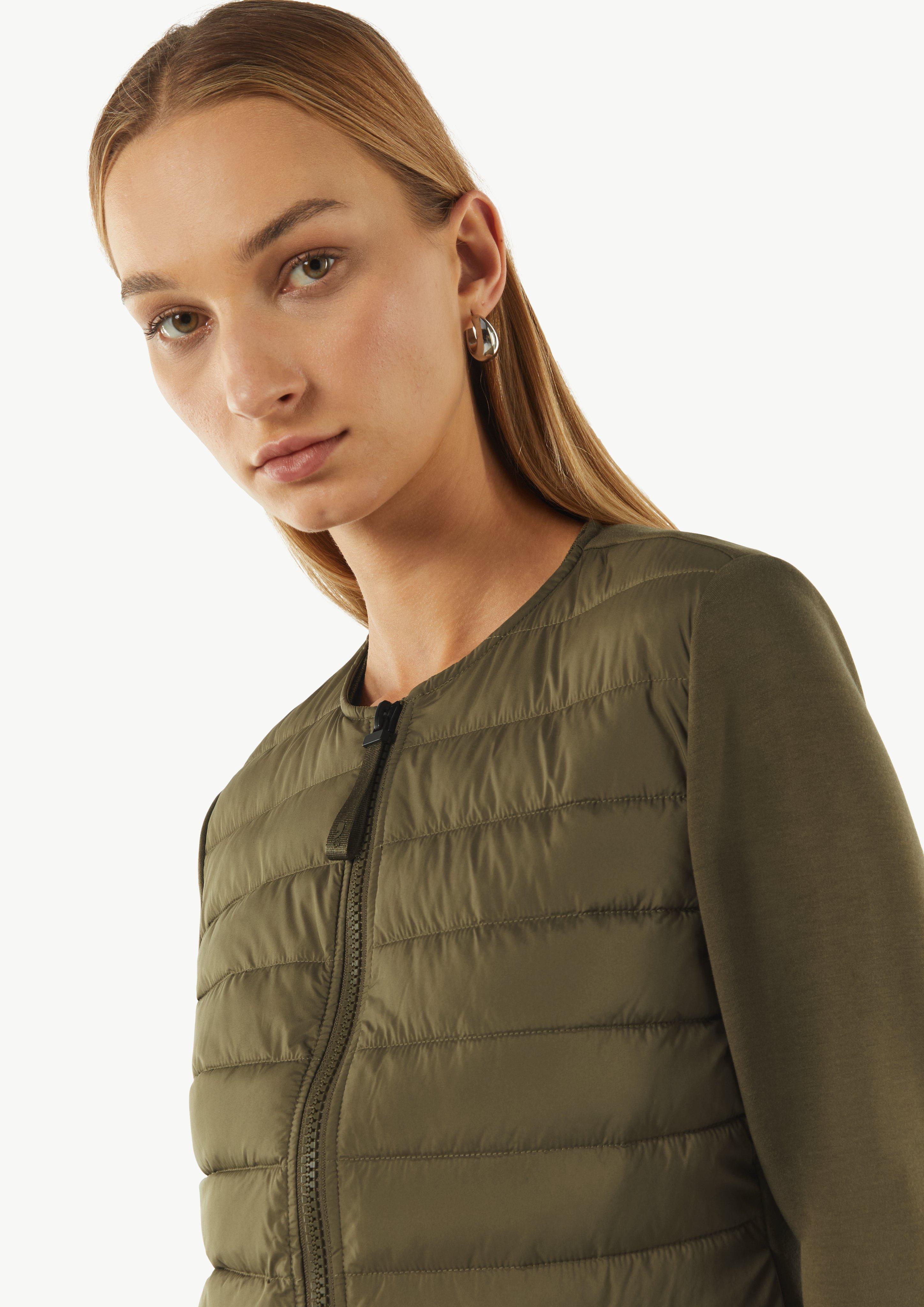 Gesteppte Jacke im Fabricmix - guacamole