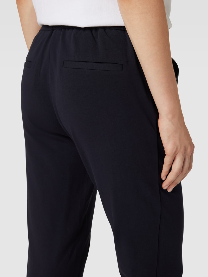 Stoffhose mit elastischem Bund in marineblau