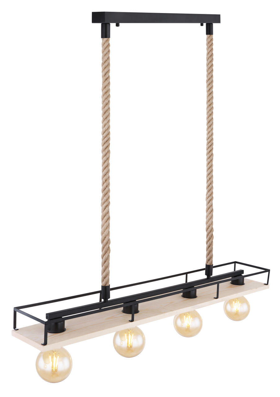 Globo Lighting - TRIXI - Hängeleuchte Metall schwarz matt, 4x E27