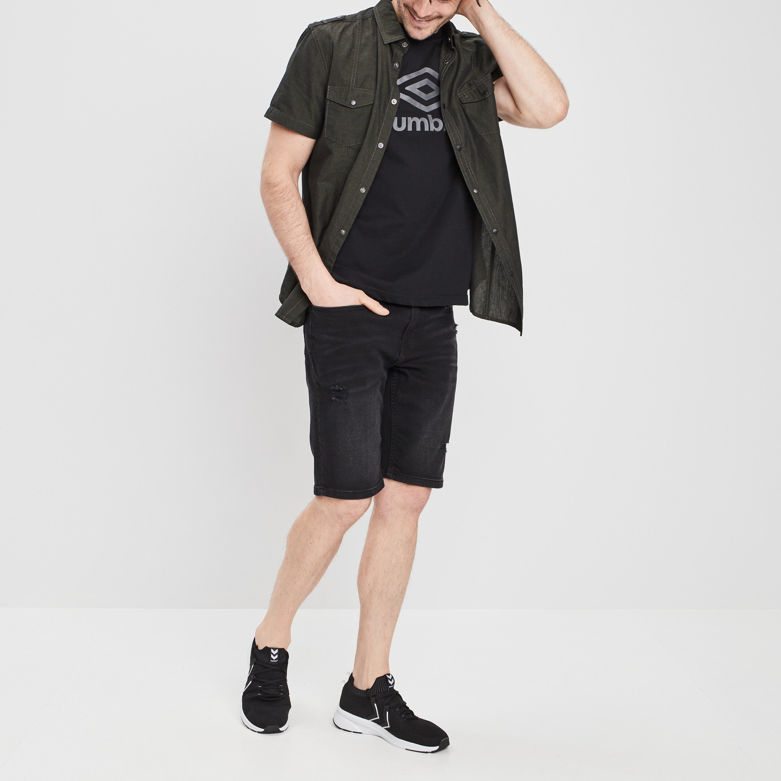 Chemise Liberto vert kaki homme | La Halle
