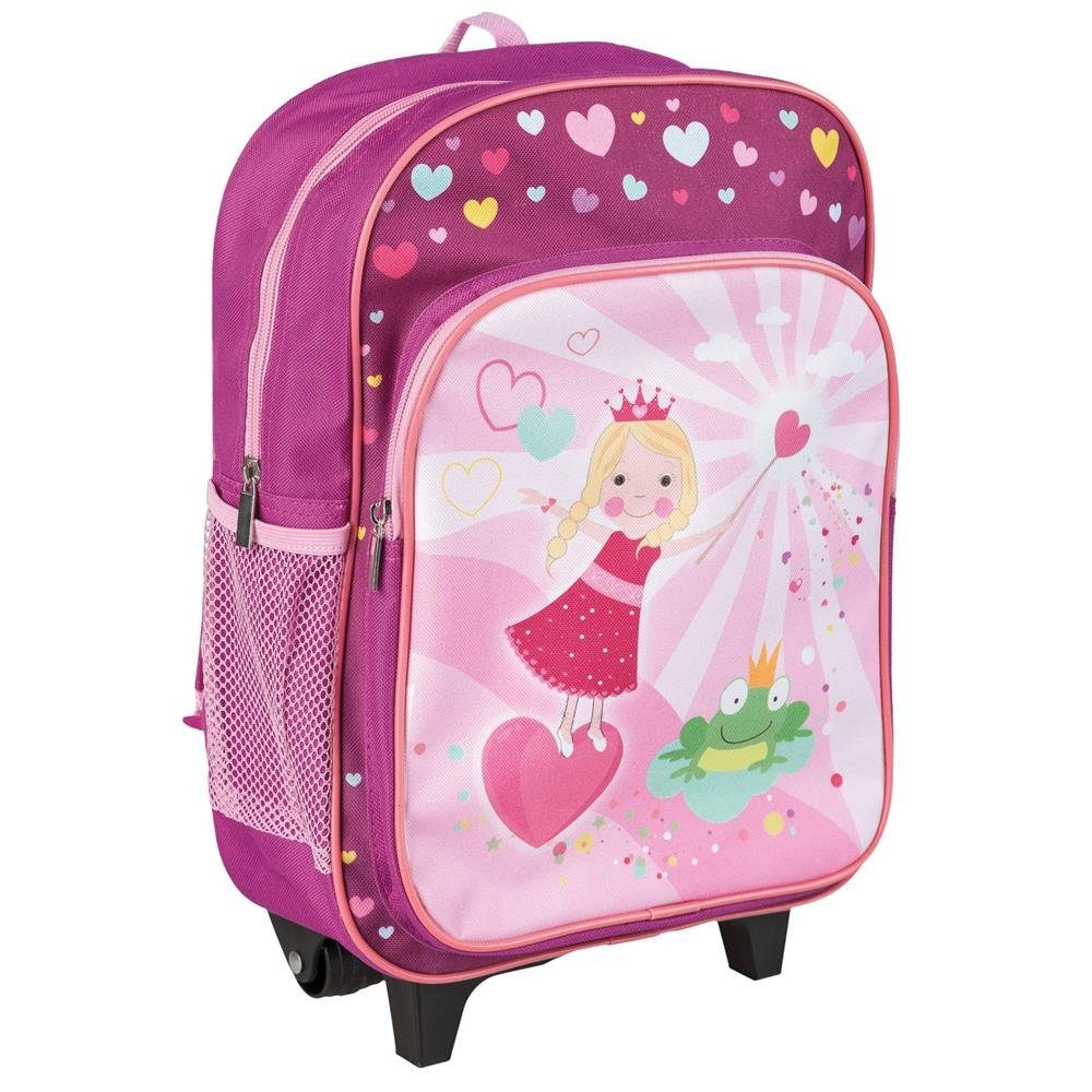 Idena Kinderrucksack 22047, 2 in 1 Kinder Rucksack Trolley Prinzessin Handgepäckskoffer rosa