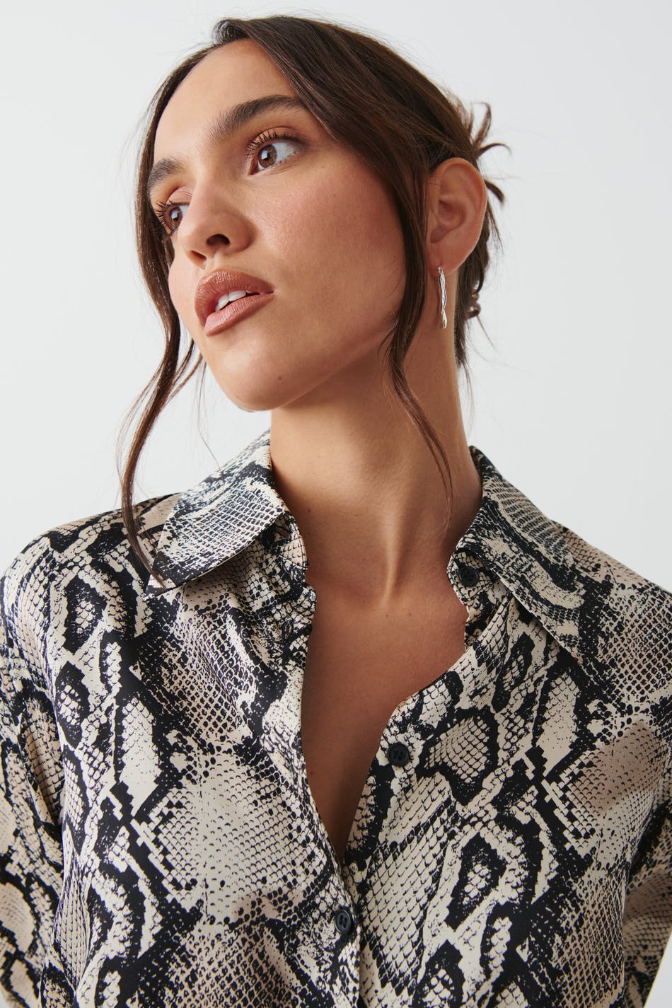 Oversized satin shirt