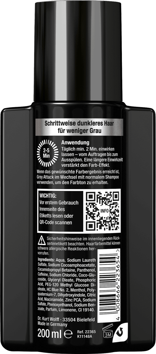 Shampoo Grey Attack, 200 ml