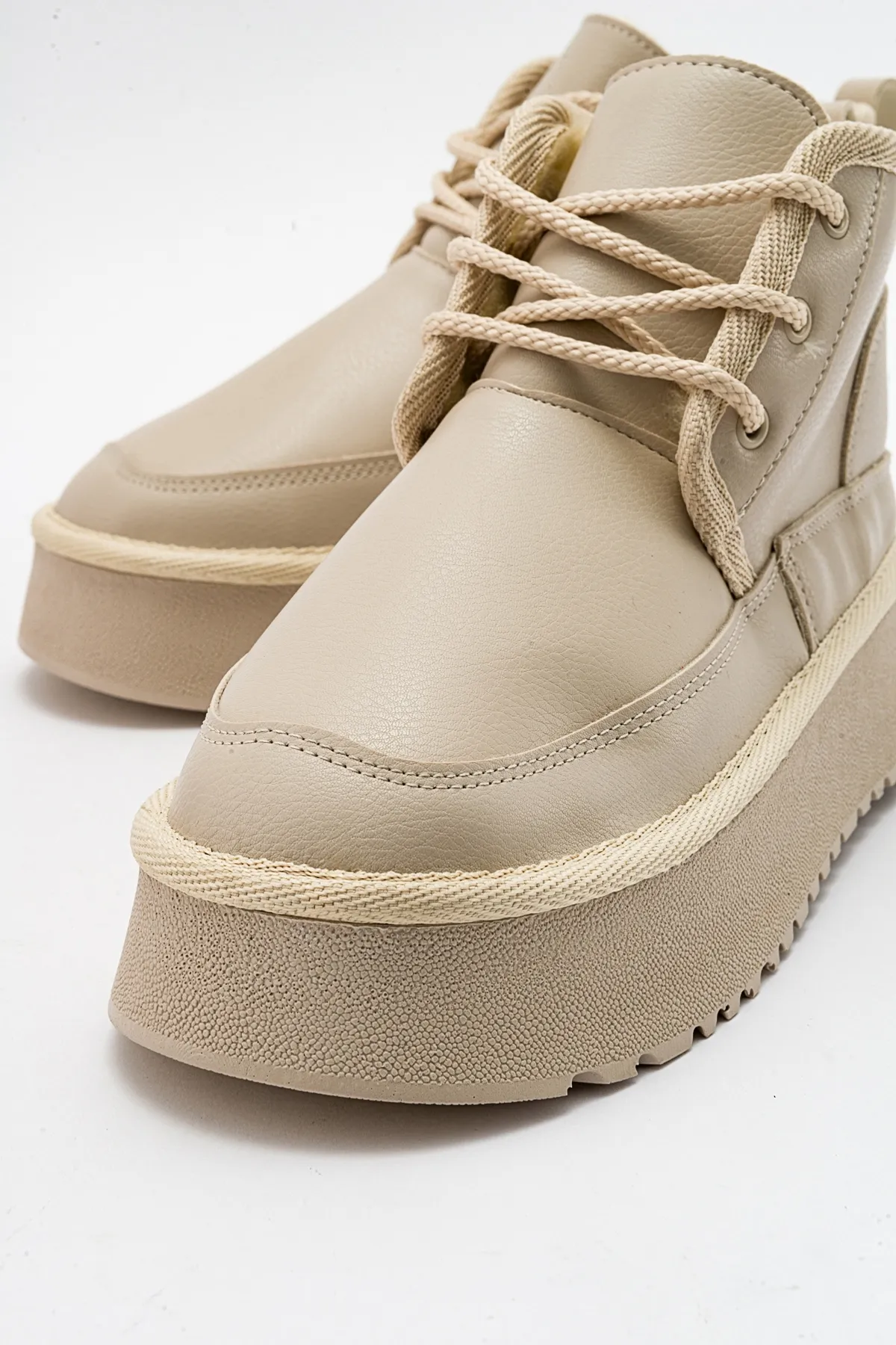 LuviShoes  Stiefelette - Beige - Flacher Absatz
