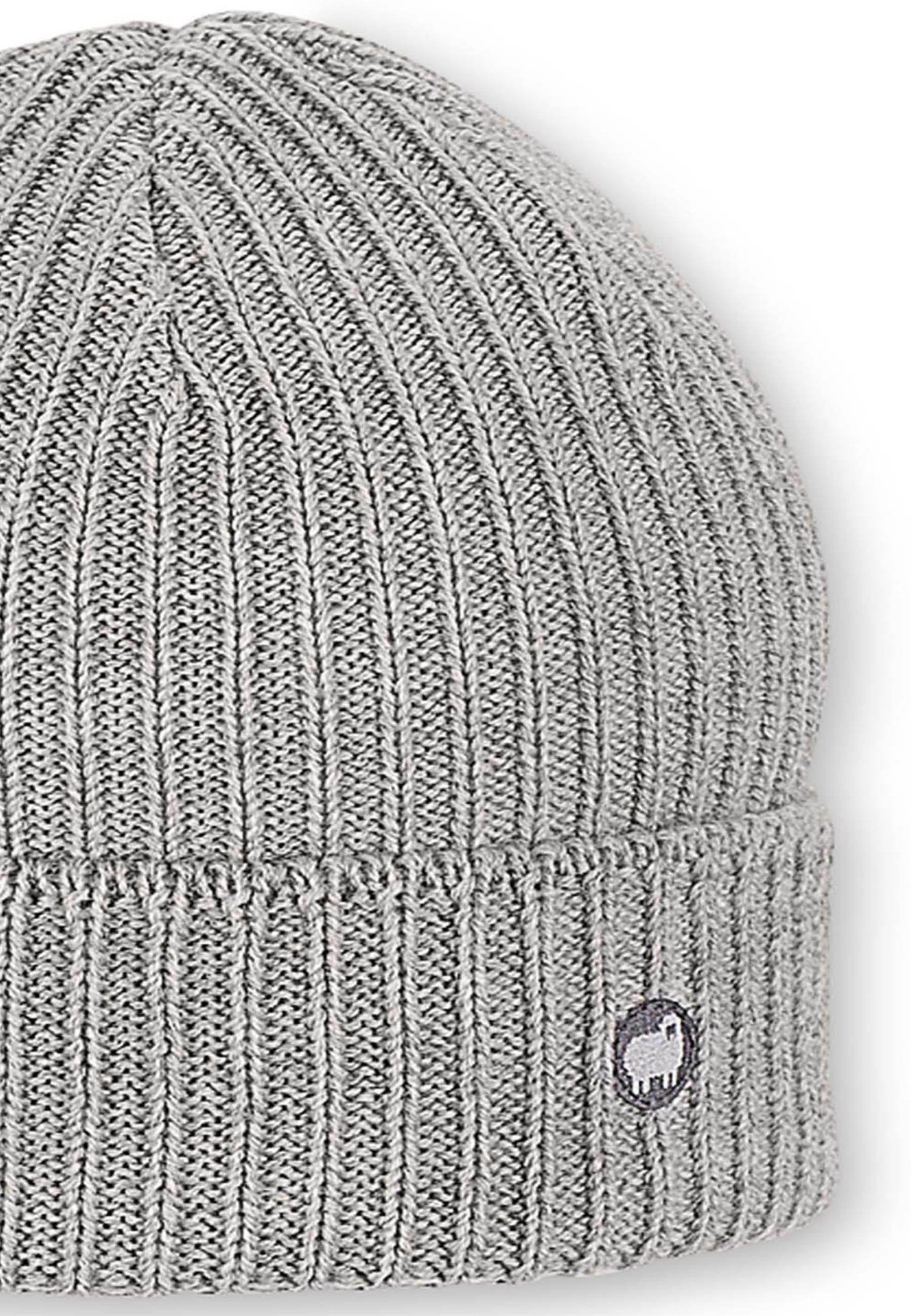 Strickmütze Baby aus Merinowolle mit Umschlag