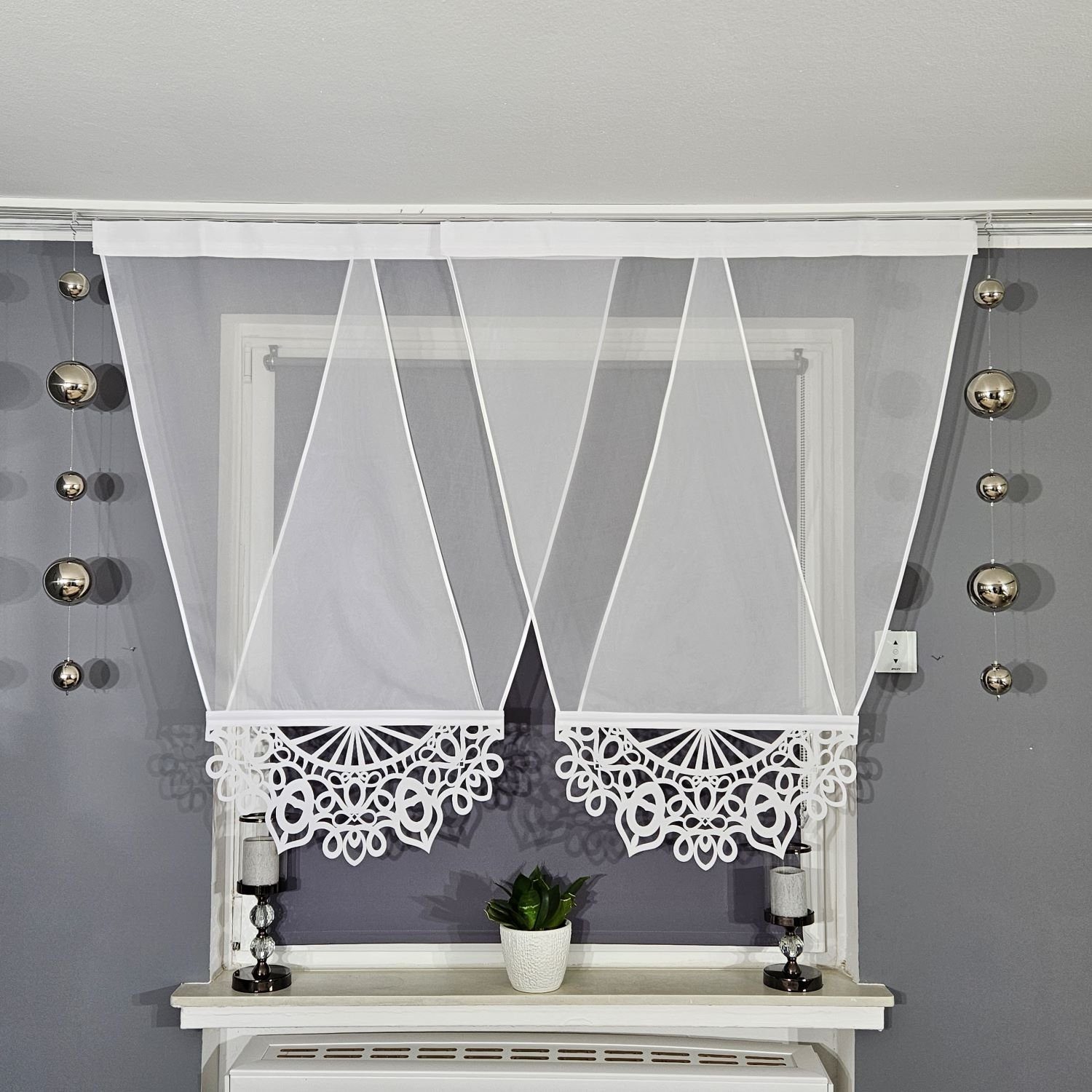 Schiebegardine 2er V Panel Voile Klassik, Gardinen by Justyna, Kräuselband (2 St), transparent, Moder, Panelgardine, Paneele, Fertiggardine, Scheibengardine, Fensterdeko