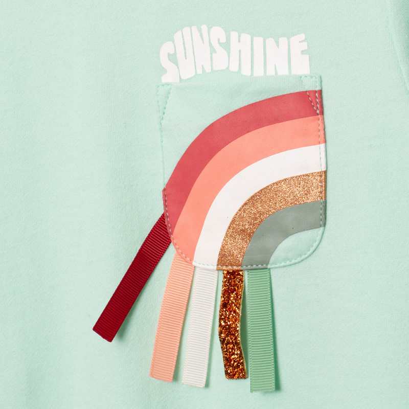 Robe-sweat fille arc-en-ciel verte Catimini
