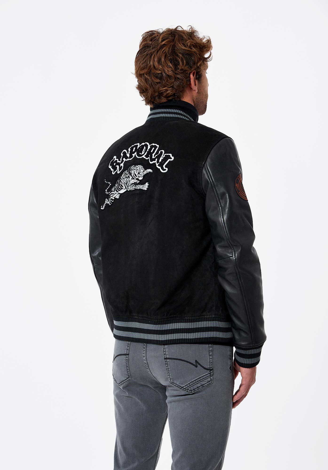 SITY   Blouson noir en cuir Homme