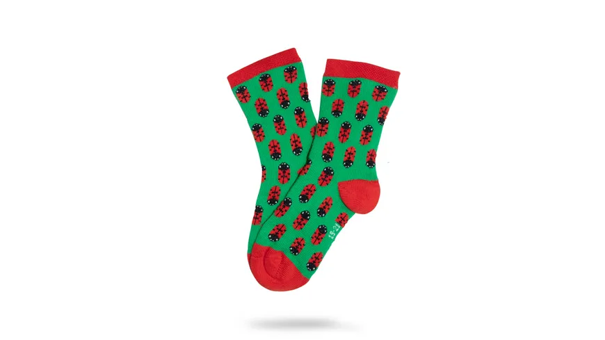 Unabux Baby Socken Marienkäfer Unisex grün