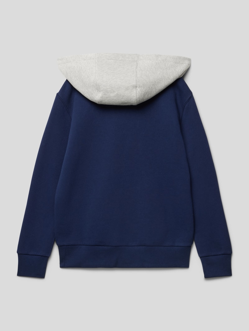 Hoodie mit Logo-Stitching in marineblau