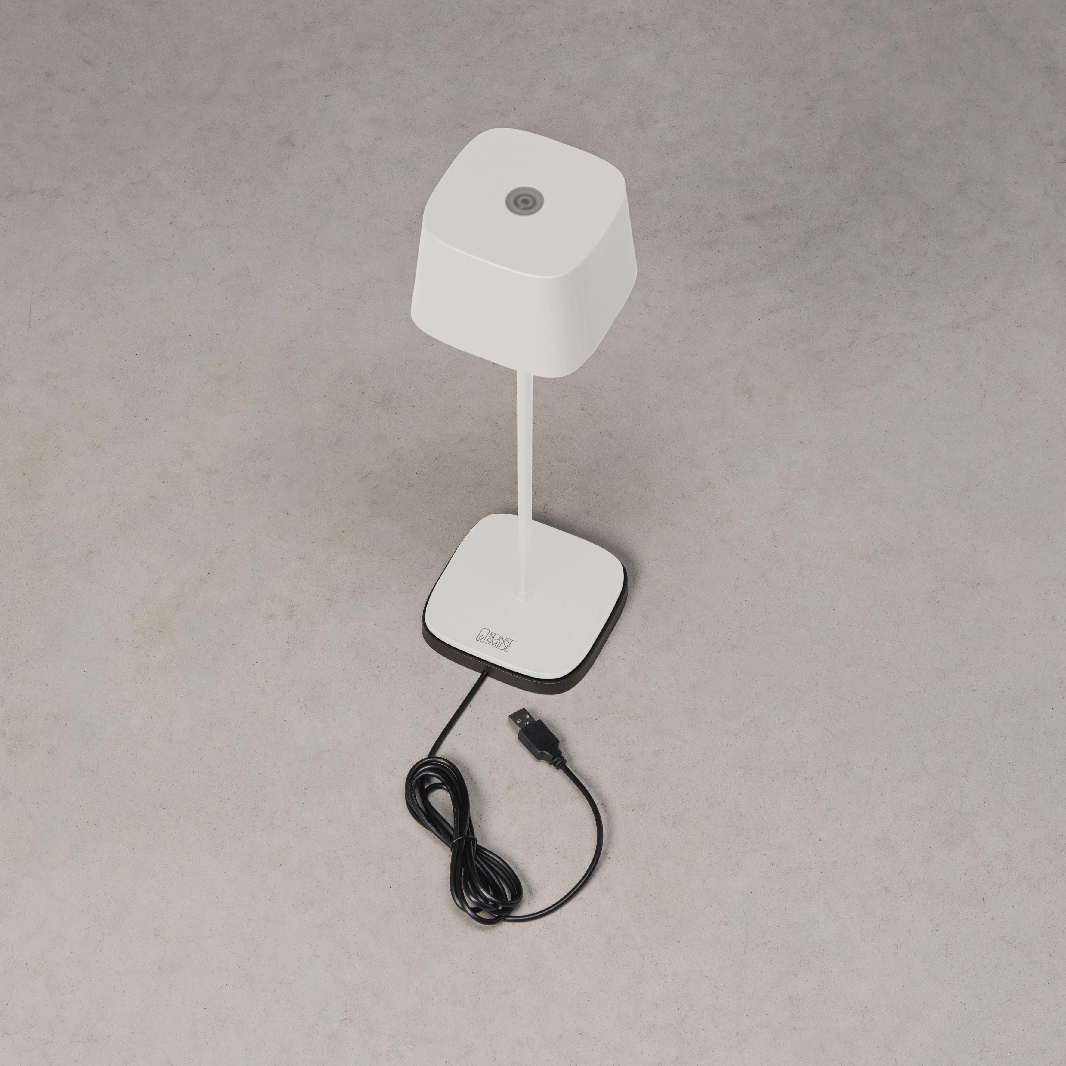 KONSTSMIDE LED Tischleuchte Capri, LED fest integriert, Warmweiß, Capri LED USB-Tischleuchte weiss, Farbtemperatur, dimmbar