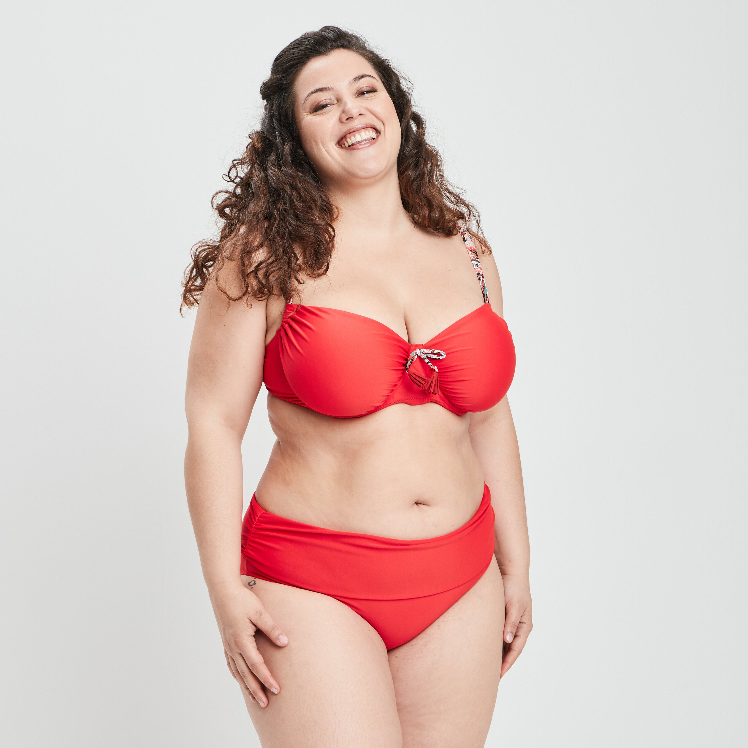 Haut de maillot de bain rouge femme grande taille | La Halle