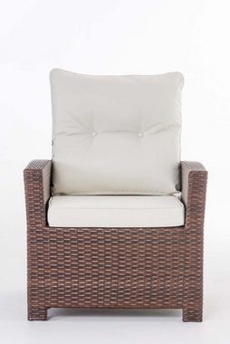 TPFGarden Gartensessel Fino - Rattansessel für Garten und Terrasse - Farbe: braun-meliert (Hochwertiger und stabiler Gartensessel aus handgefertigtem Polyrattan, 1-St., Outdoor-Sessel mit pulverbeschichtetem Aluminumgestell), Balkonstuhl, Terrasssens