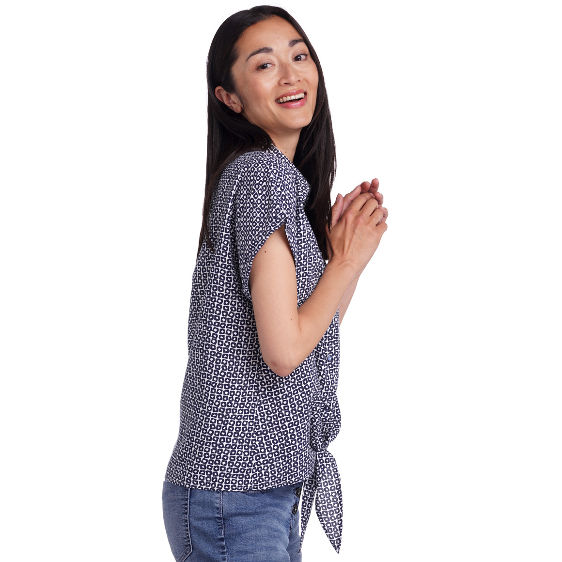 Damen Bluse mit Knotendetail