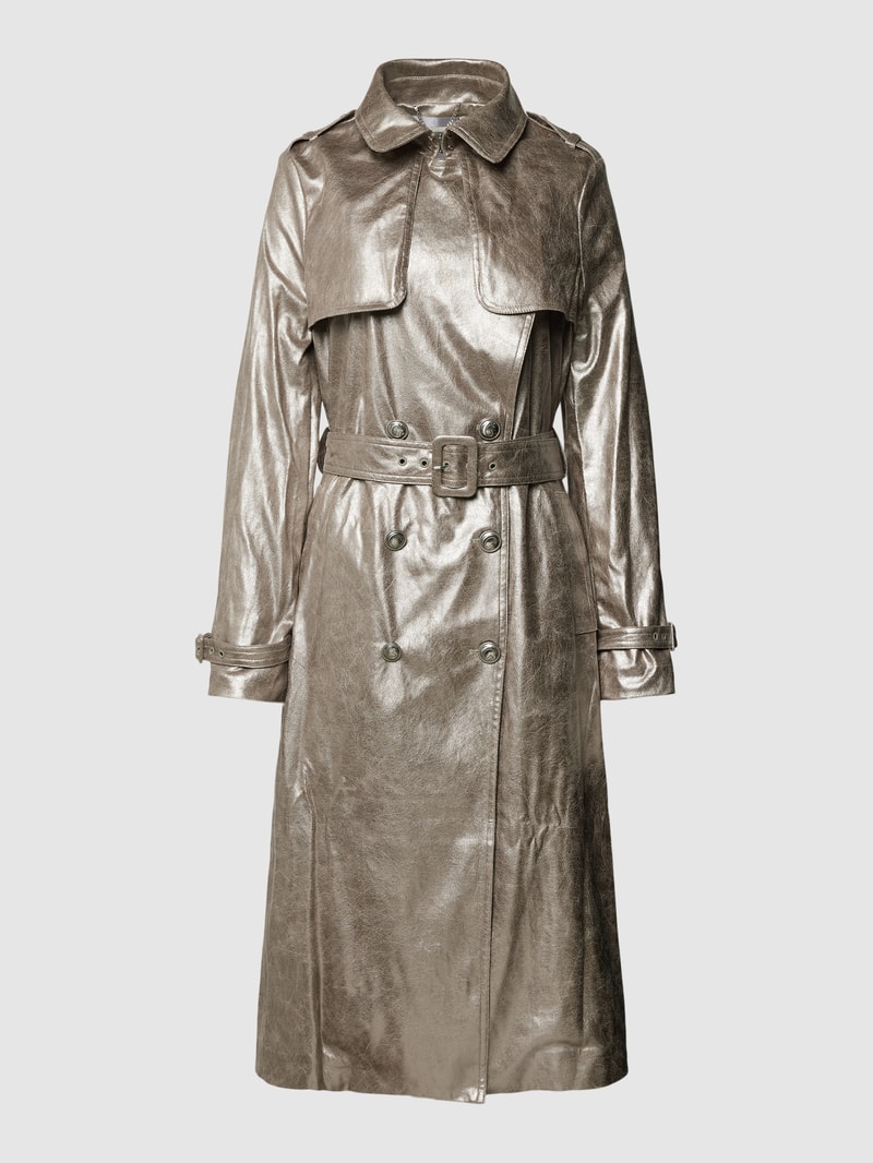 Trenchcoat mit Taillengürtel Modell 'ADELE' in silber