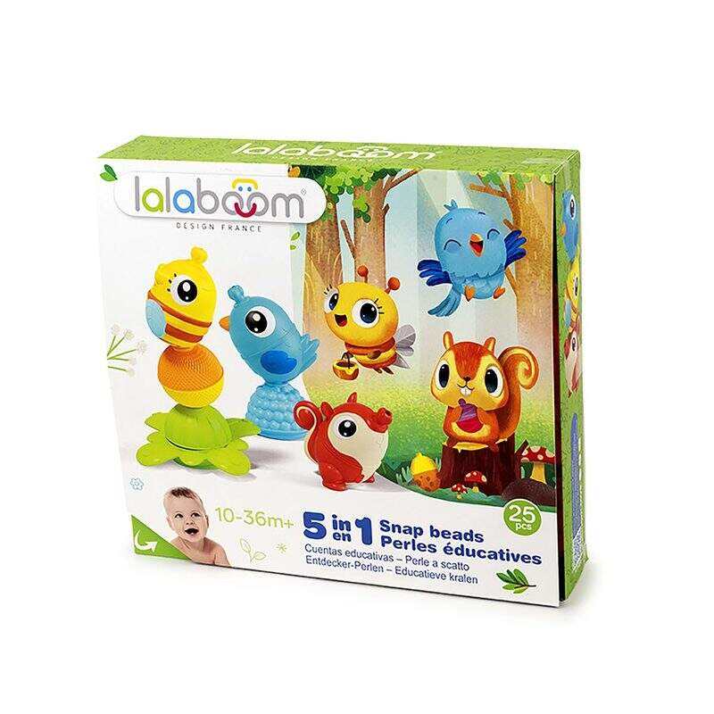 Coffret de perles éducatives LALABOOM 3 figurines de la forêt