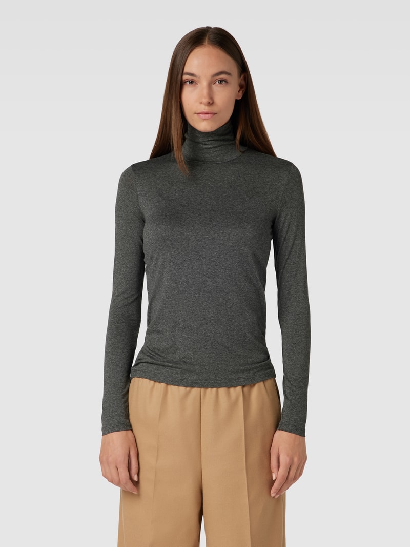 Longsleeve in melierter Optik Modell 'MULTIF' in anthrazit meliert