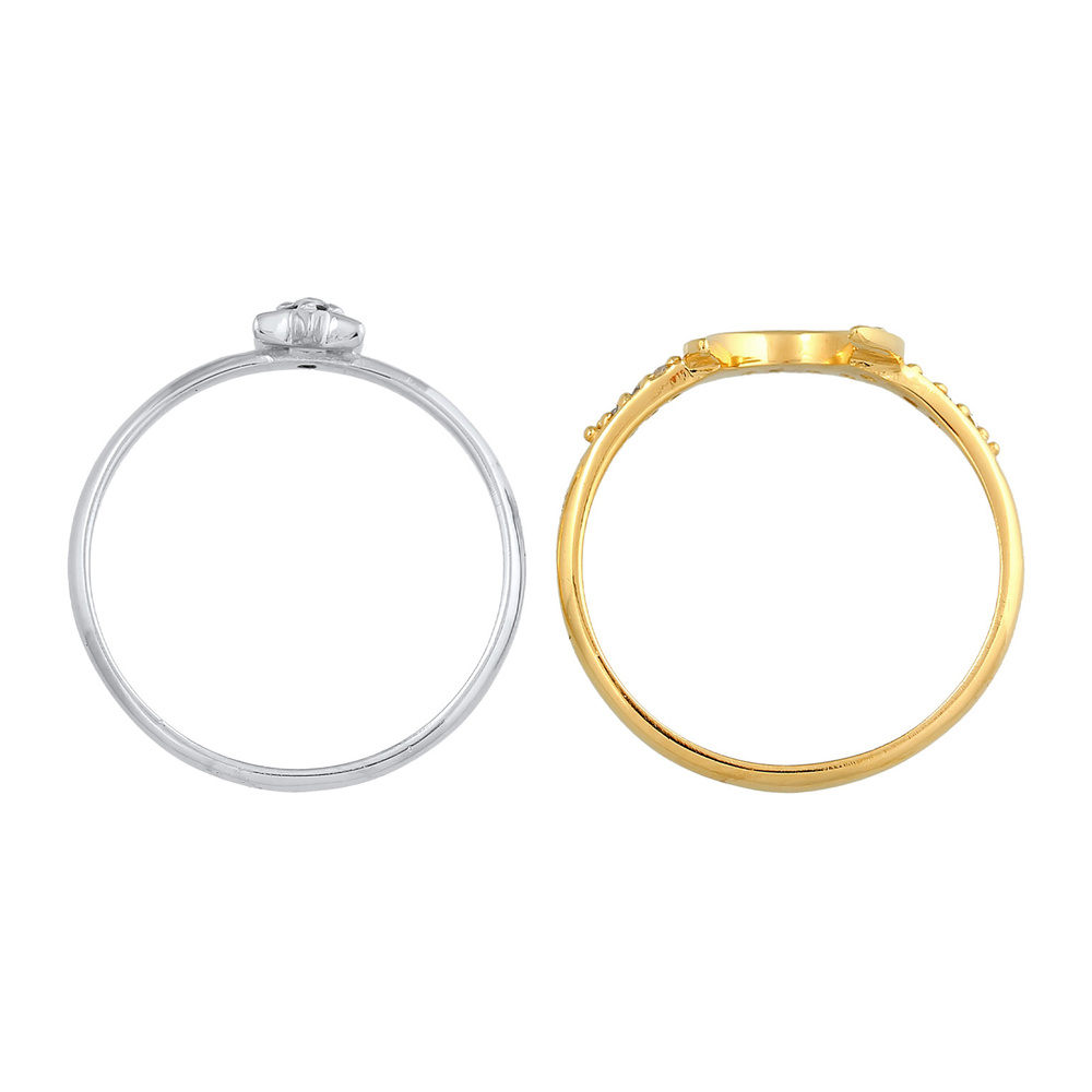 Elli Elli Bague Ensemble de bagues superposées pour femmes - Étoile Lune Astro Trend a Bague