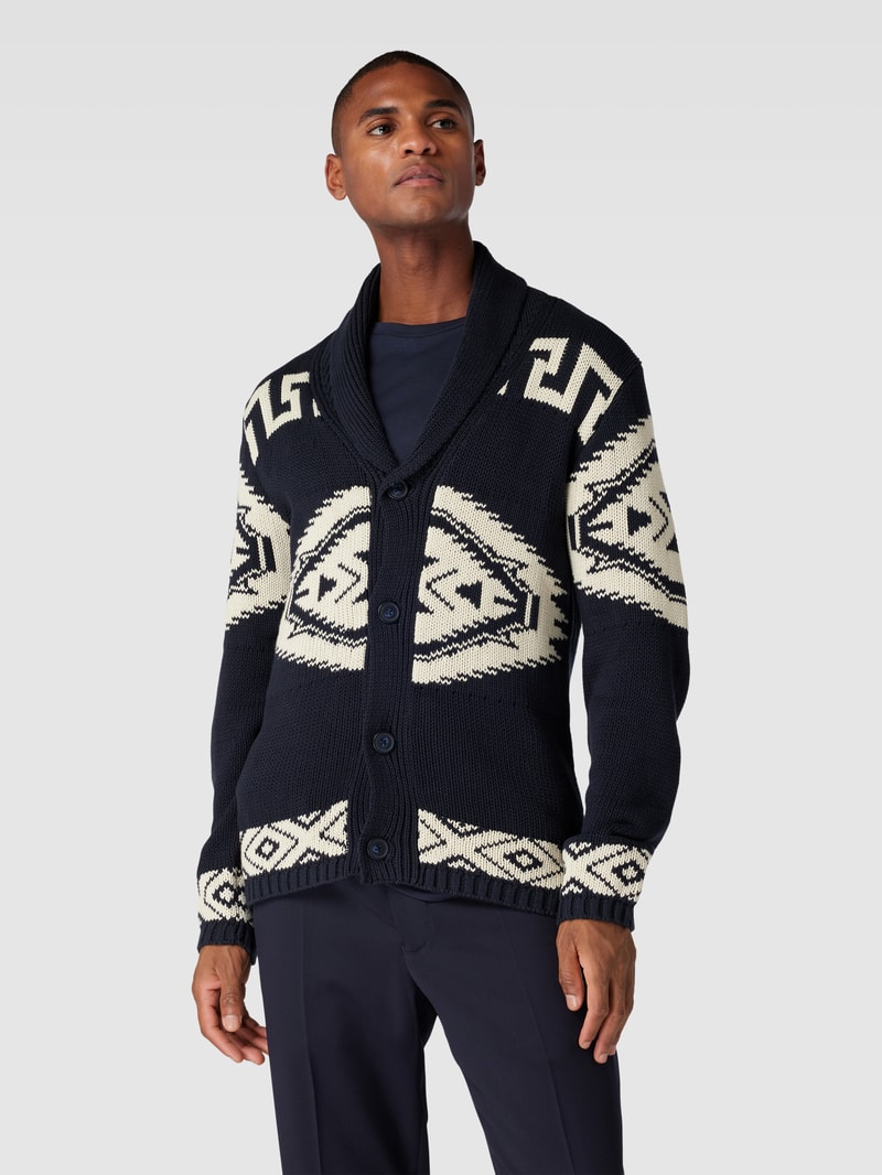 Strickjacke mit Knopfleiste in marineblau