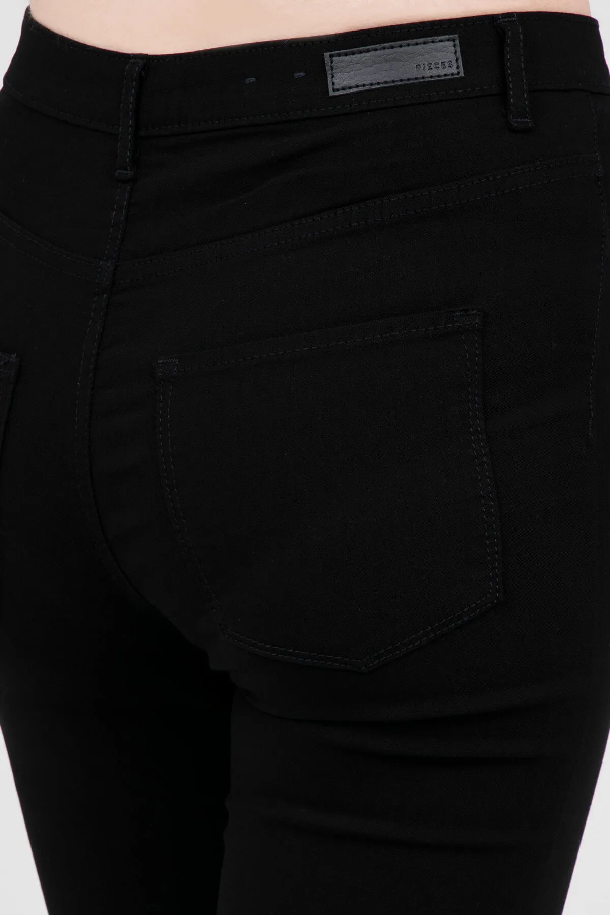 PIECES  Schwarze Strumpfhose mit hoher Taille für Damen Jeans17080560 PCHIGHSKIN