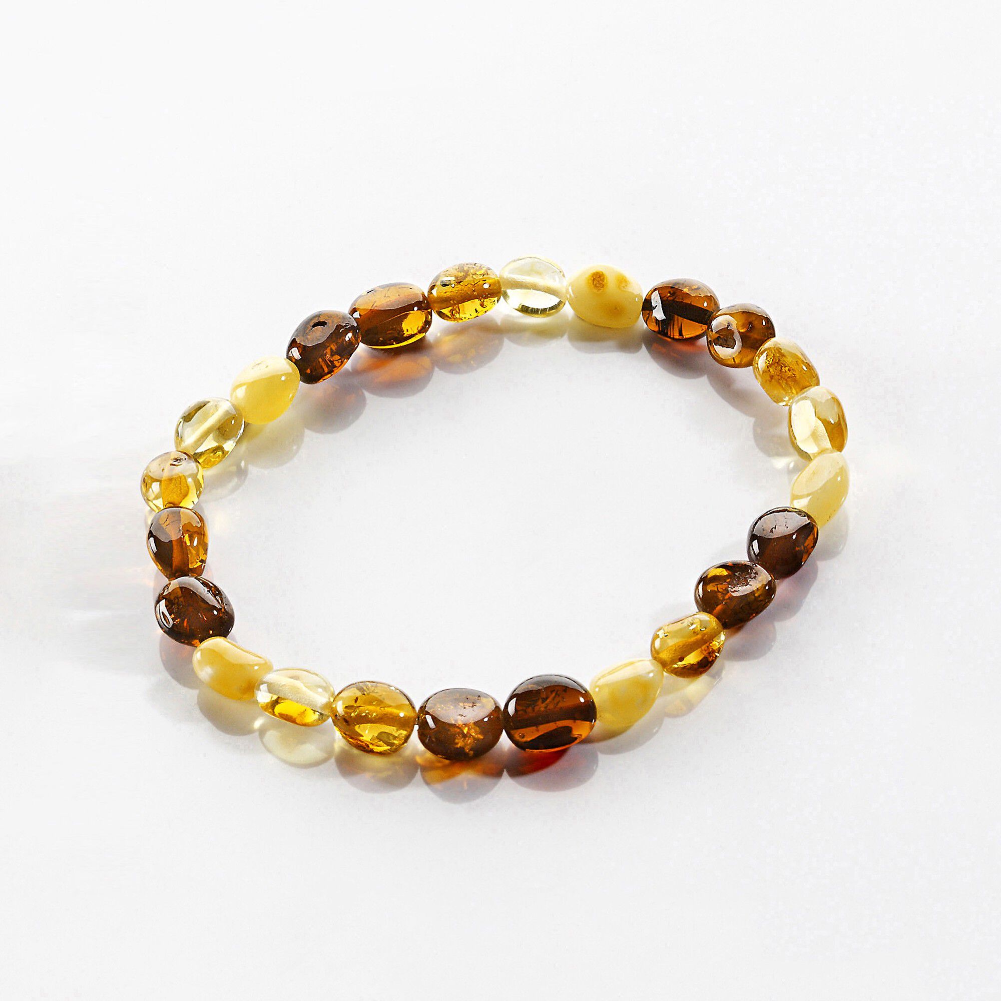 Bracelet élastiqué ambre multicolore