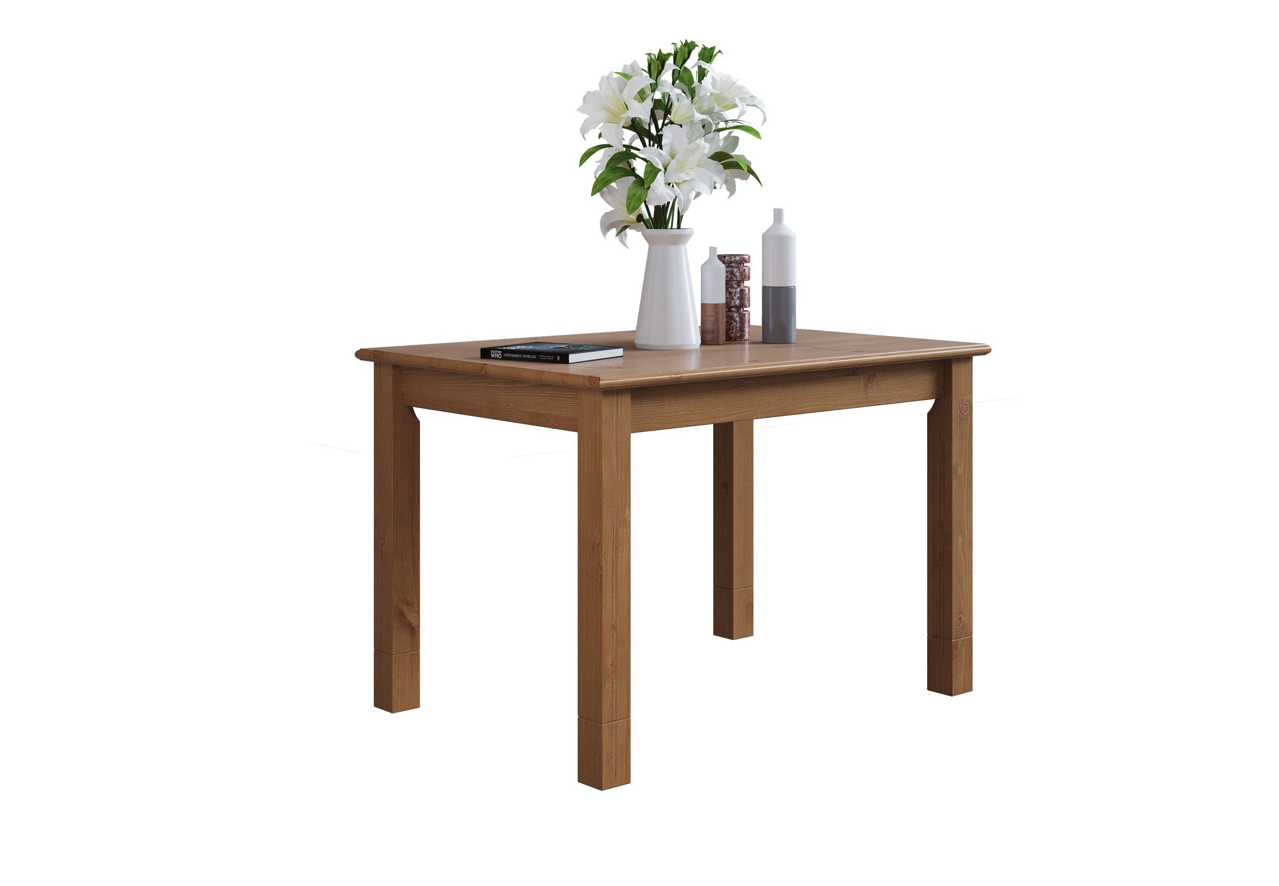 Home affaire Essgruppe Rauna, (Set, 5-tlg., 1 Tisch, 4 Stühle), Aus massiver Kiefer, 5-teiliges Set
