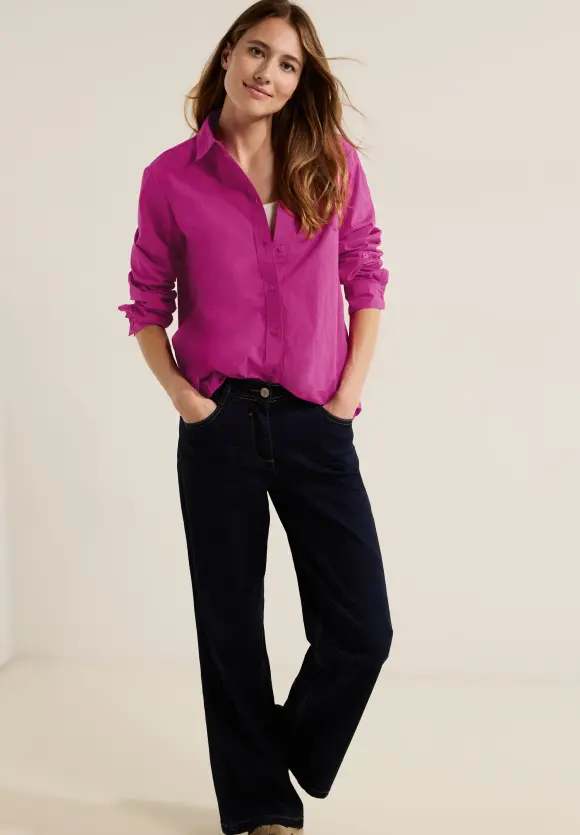 CECIL Unifarbene Baumwollbluse