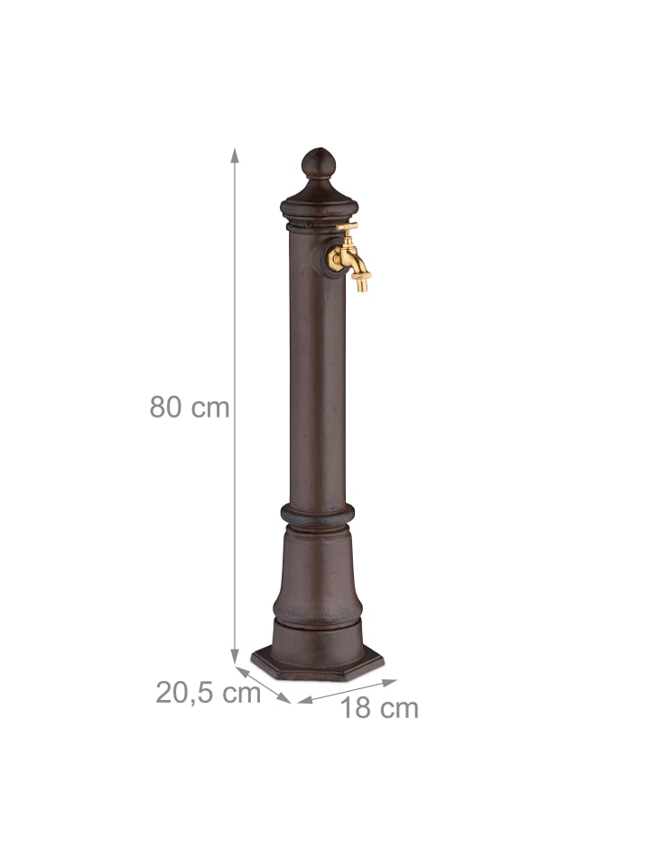 relaxdays Standbrunnen in Braun - (B)18 x (H)80 x (T)20,5 cm günstig kaufen onesize