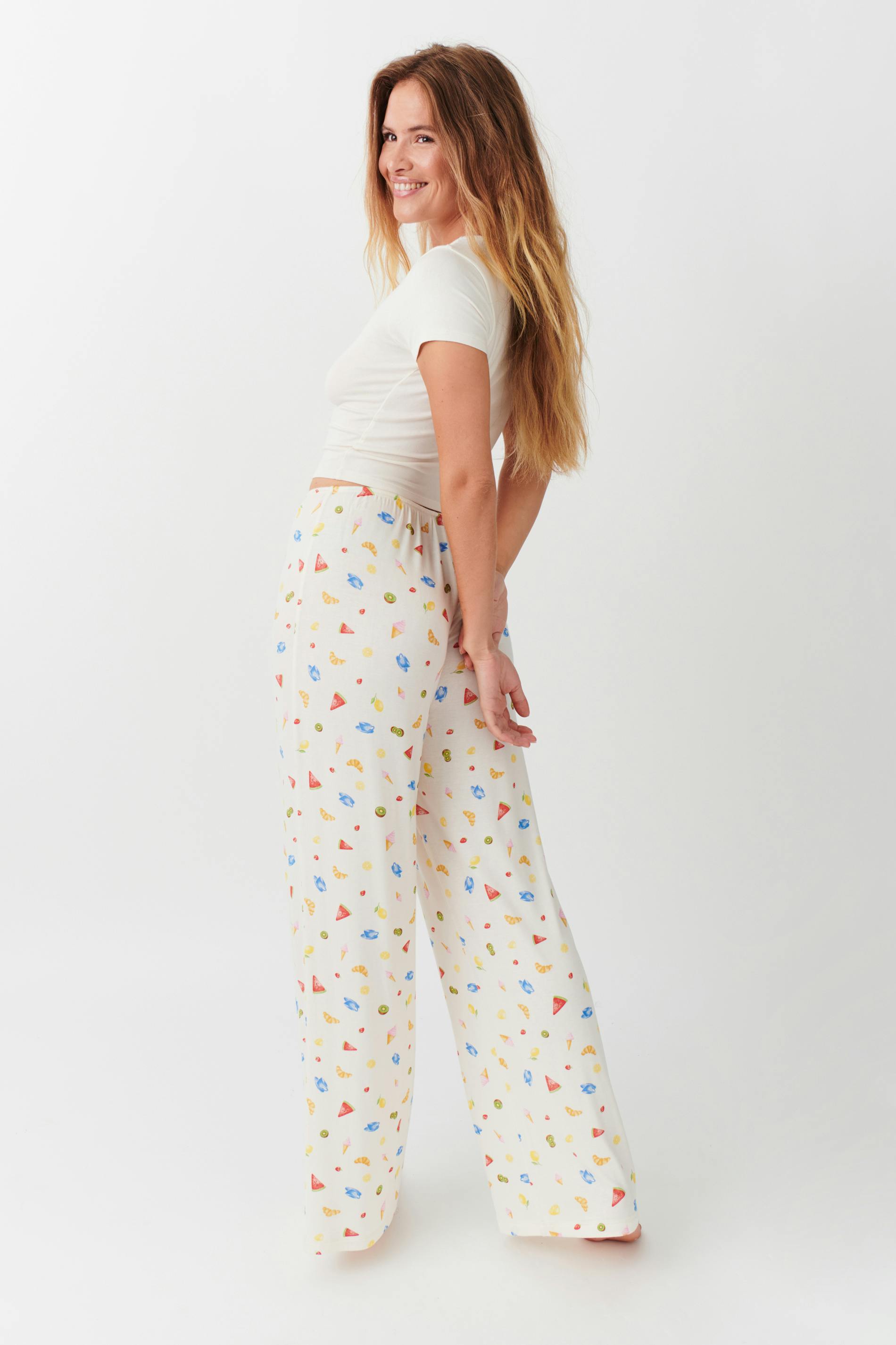 Drawstring wide trousers