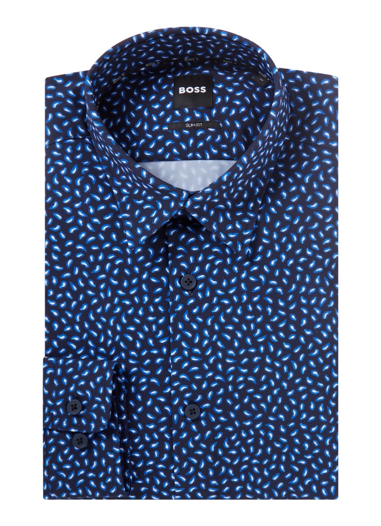 Camisa HUGO BOSS P-Roan slim fit em malha com estampa paisley