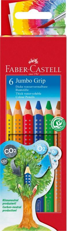 Faber-Castell Grip Buntstifte Farbig sortiert Jumbo-Grip 6 Stück