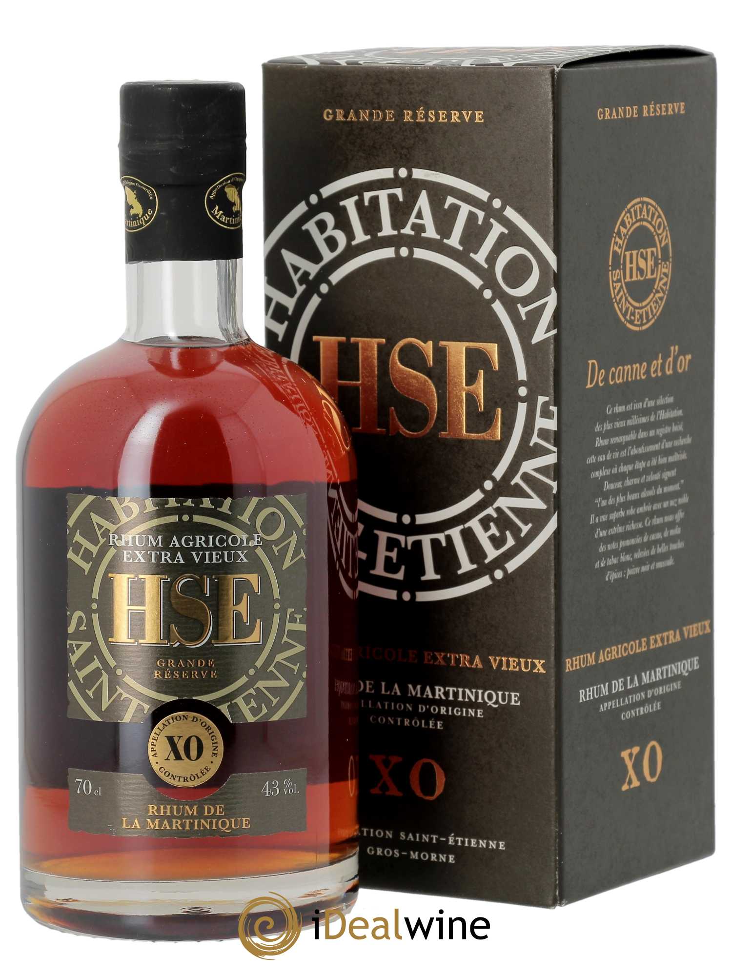 Rhum HSE Rhum Agricole Extra Vieux XO (70cl)  - Lot de 1 Bouteille