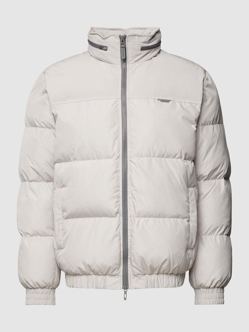 Steppjacke mit Label-Detail in hellgrau