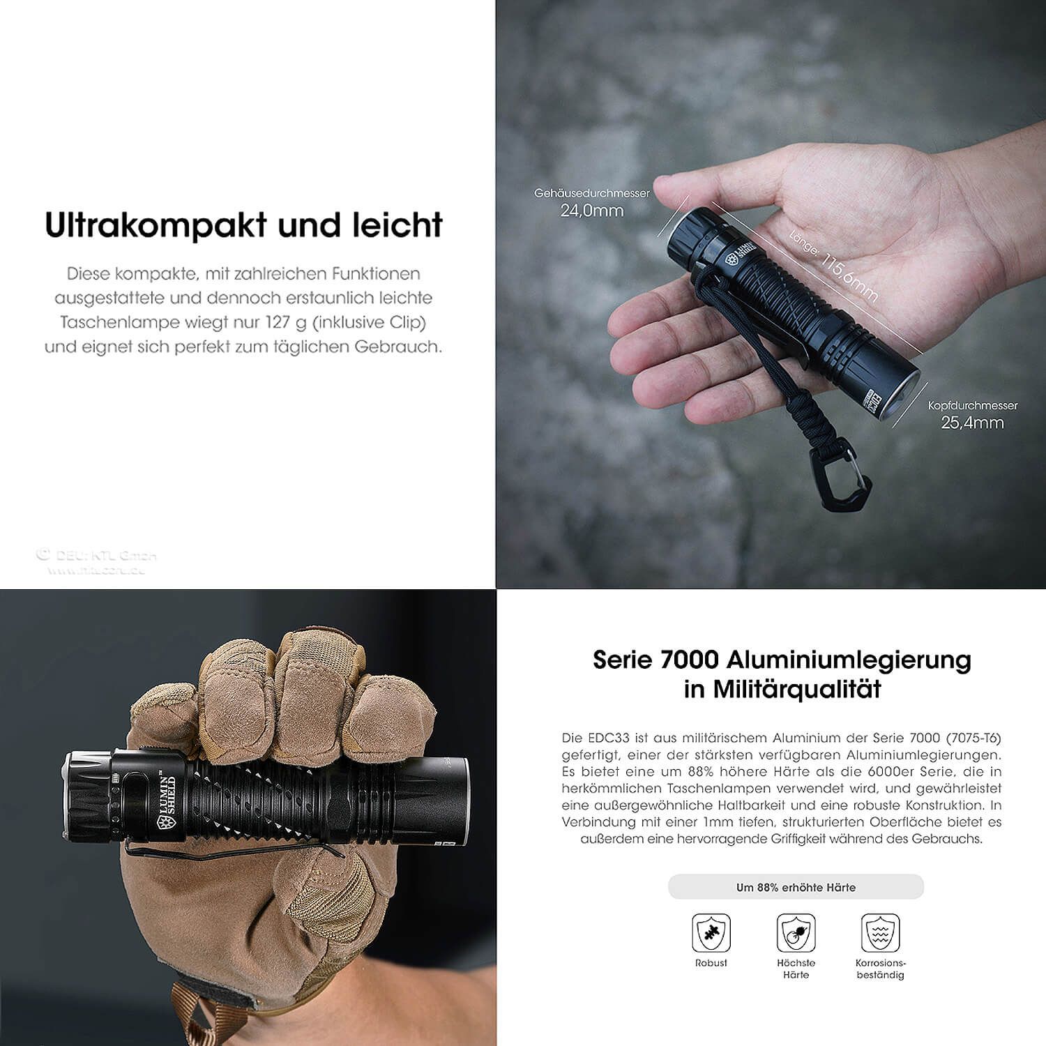 LED Taschenlampe EDC33 - 4000 Lumen