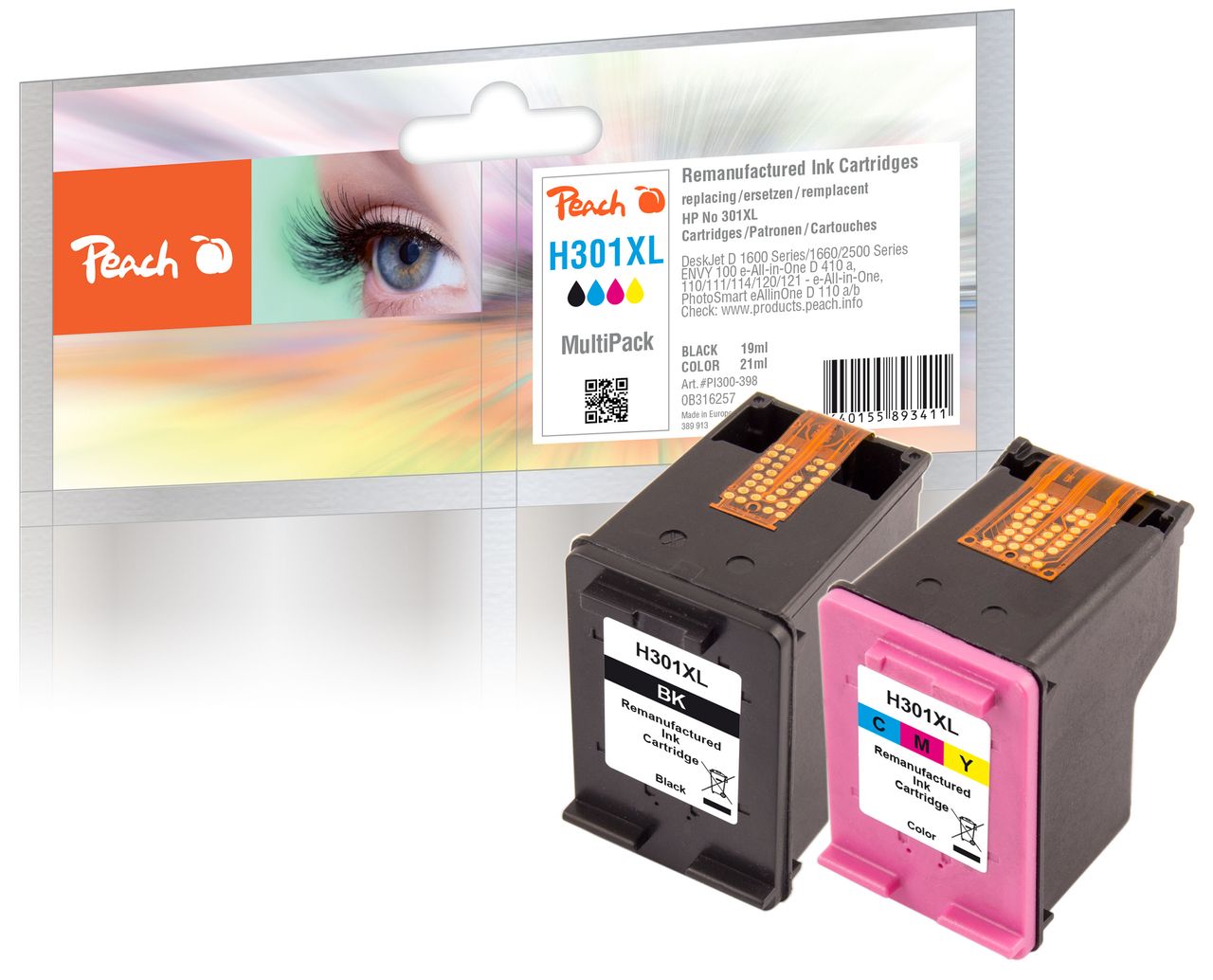 Peach Spar Pack Druckköpfe ersetzt HP No. 301XL