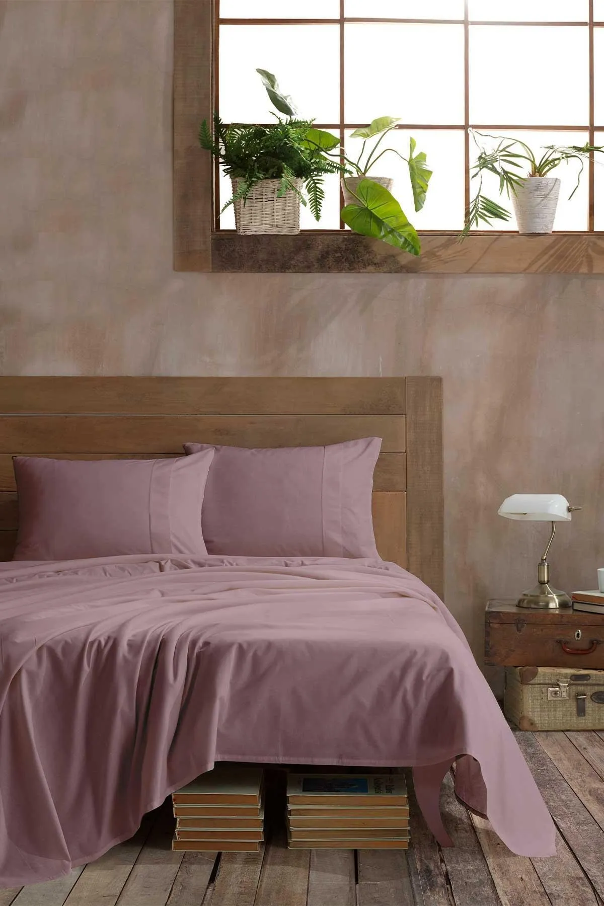 Elart  Ranfors Bettlaken-Set, getrocknete Rose