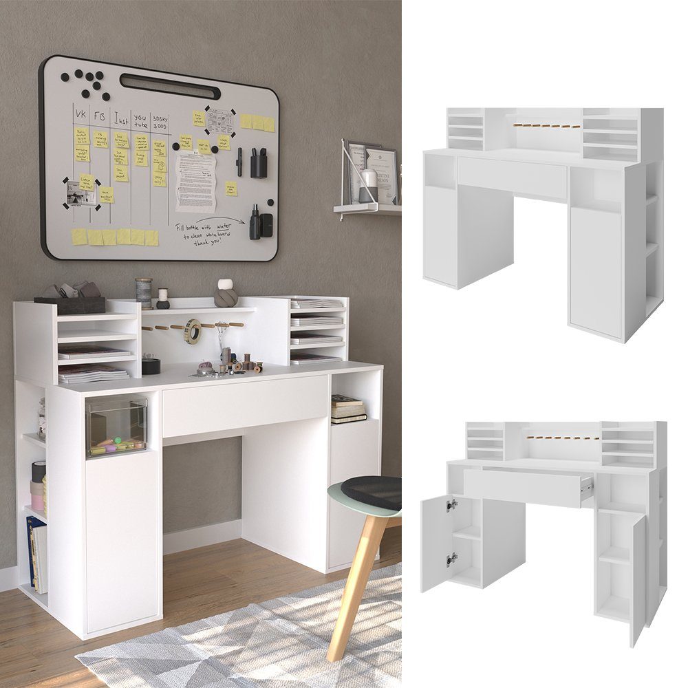 Vicco Schreibtisch Basteltisch XL Weiß