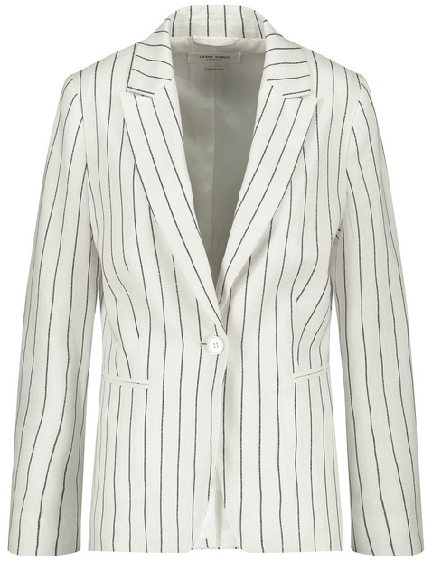 Gestreifter Blazer mit Leinenanteil