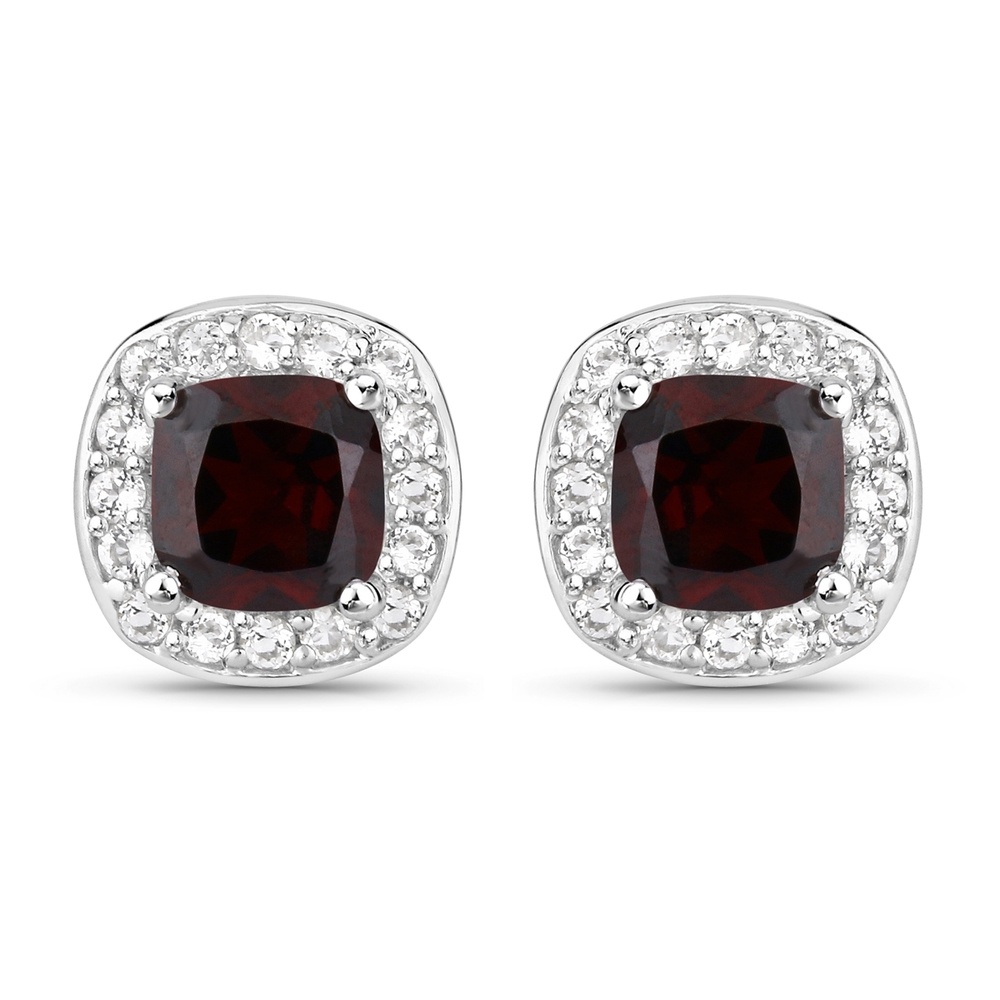 Rafaela Donata Boucles doreilles Argent sterling Grenat en Argent Bijoux