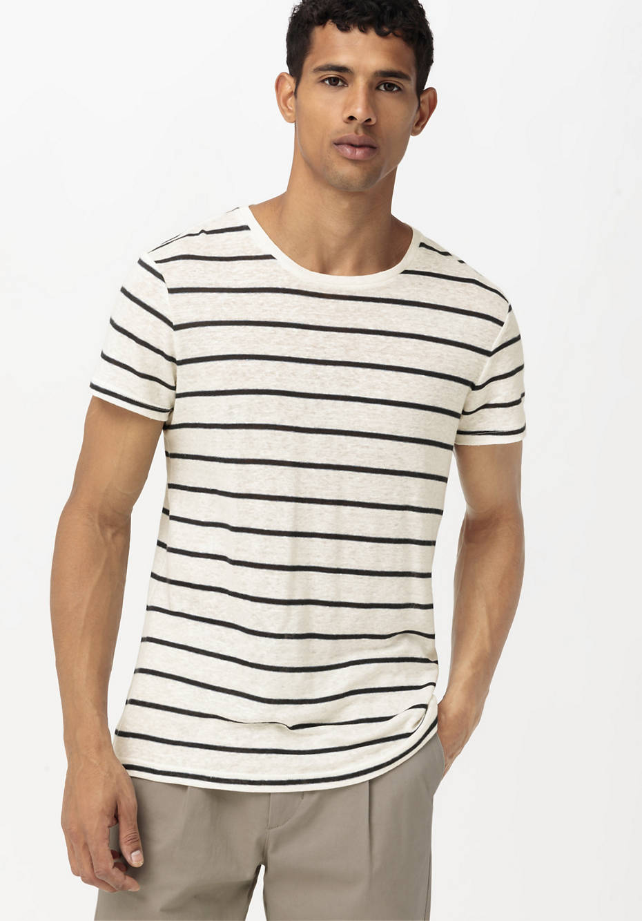 Streifen-Shirt aus reinem Leinen